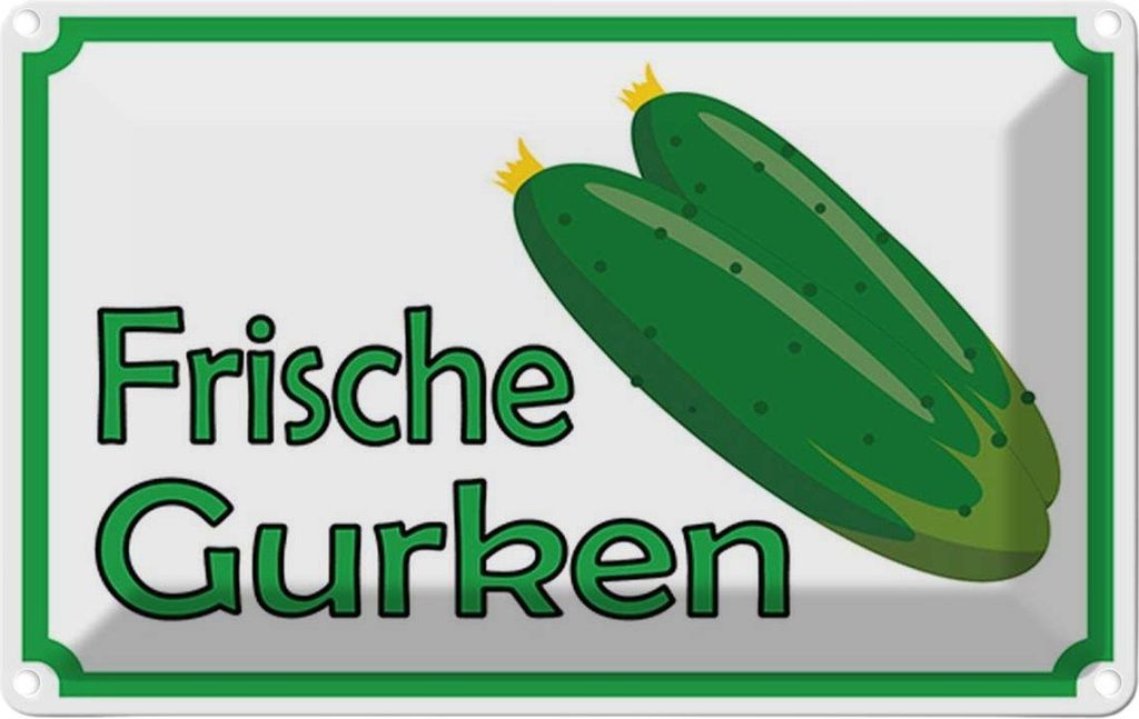 vianmo Blechschild 12x18 cm frische Gurken Verkauf Hofladen Marktstand Laden Obst Gemüse