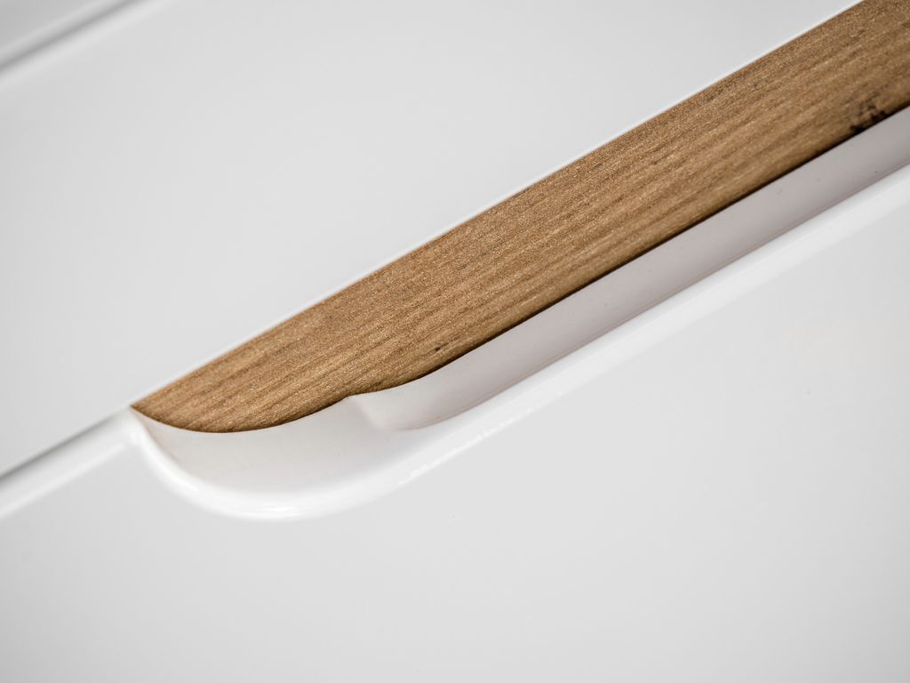 Badezimmerschrank mit Wäschekorb "Panay"  Weiß - Goldene Produktbild 13
