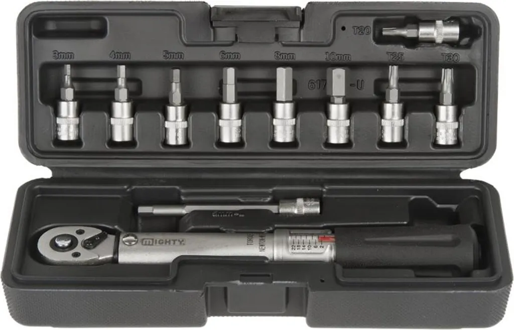 Clé dynamométrique 1/4 pouce M-ighty réglable pour mécanique et cycles