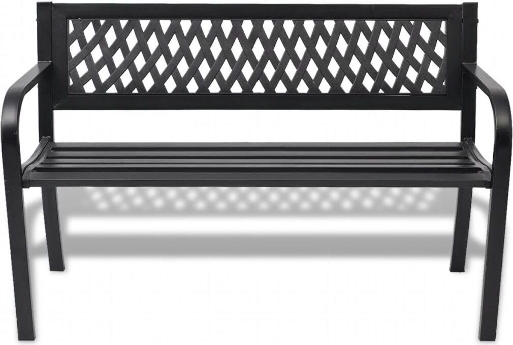 vidaXL Banc de jardin 118 cm acier noir Image du produit 
