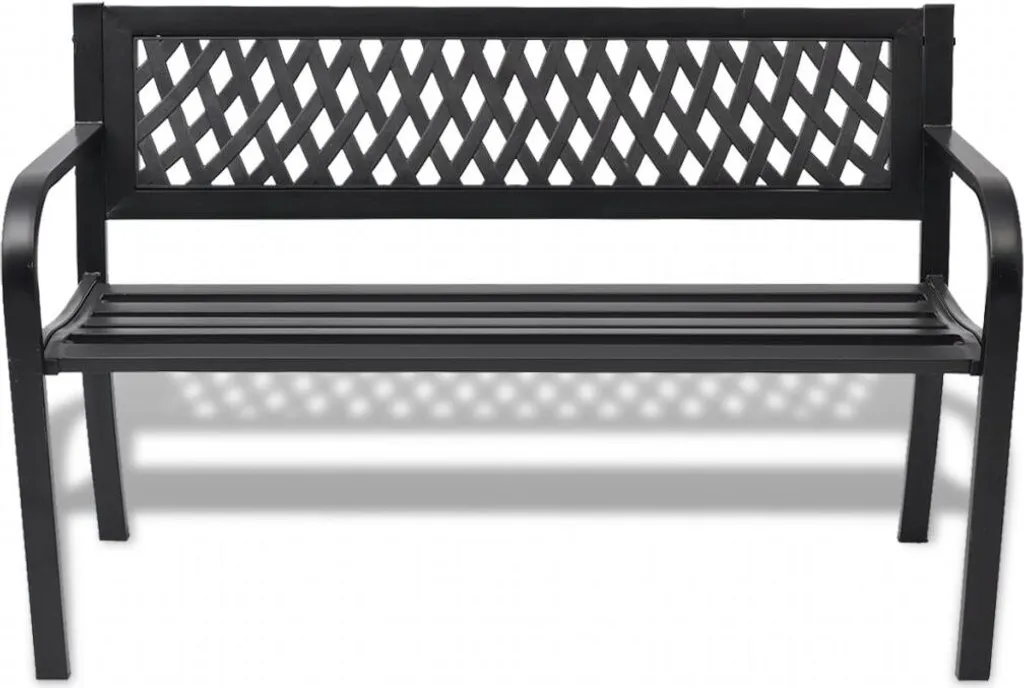 Banc de jardin en acier noir 118 cm résistant aux intempéries vidaXL