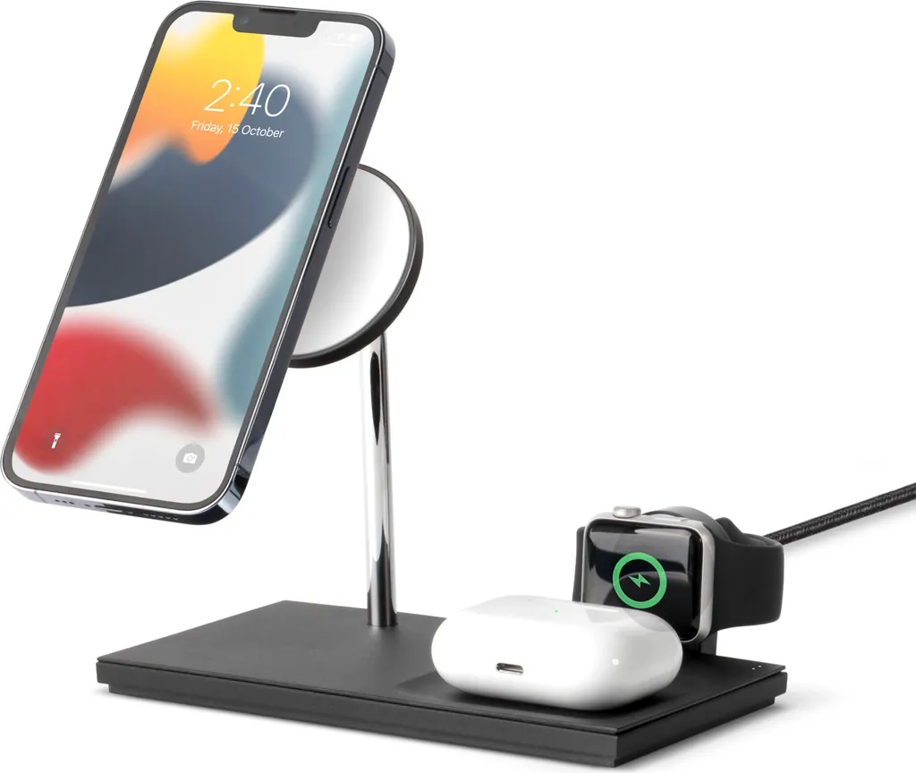 Chargeur MagSafe 3-en-1 Snap Magnetic Native Union Noir Multi-Appareil