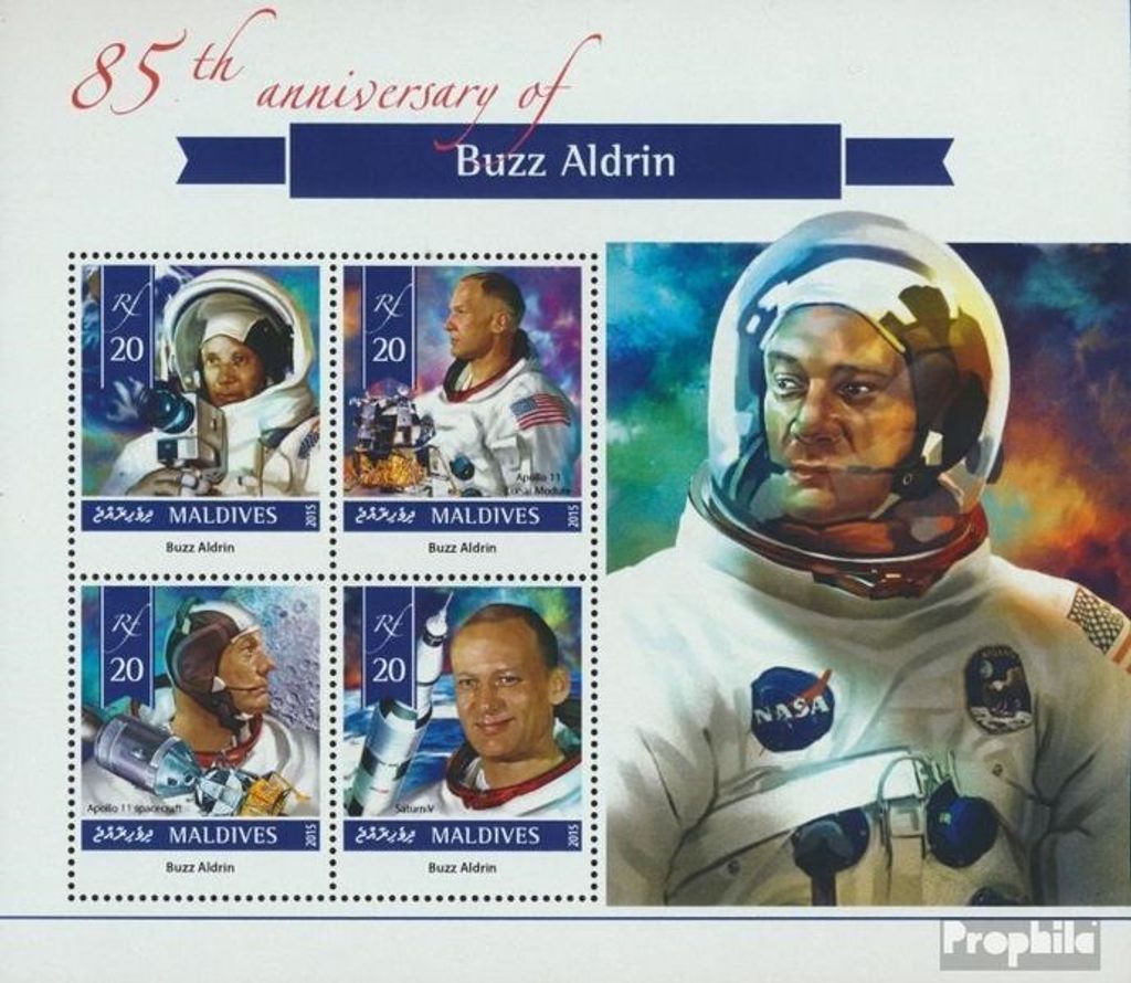 Briefmarken Malediven 2015 Mi 5739-5742 Kleinbogen (kompl. Ausg.) postfrisch Buzz Aldrin