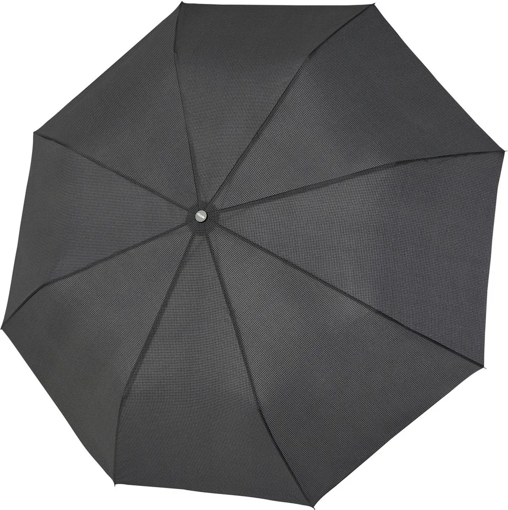 Doppler Ombrello Tascabile Glencheck Grigio: L'Accessorio Uomo di Classe