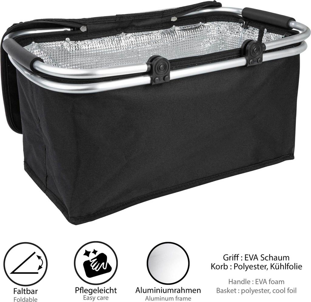 ONVAYA® Einkaufskorb faltbar mit Kühlfunktion | schwarz | Produktbild 3