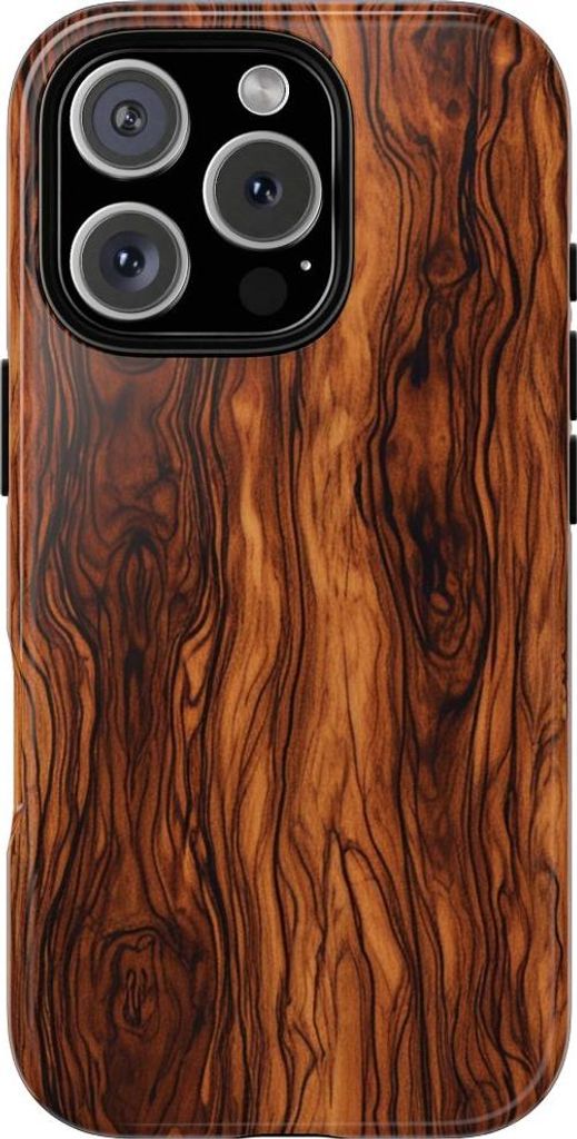 Edle Maserholz-Optik – Hülle Kompatibel mit iPhone 16 Pro