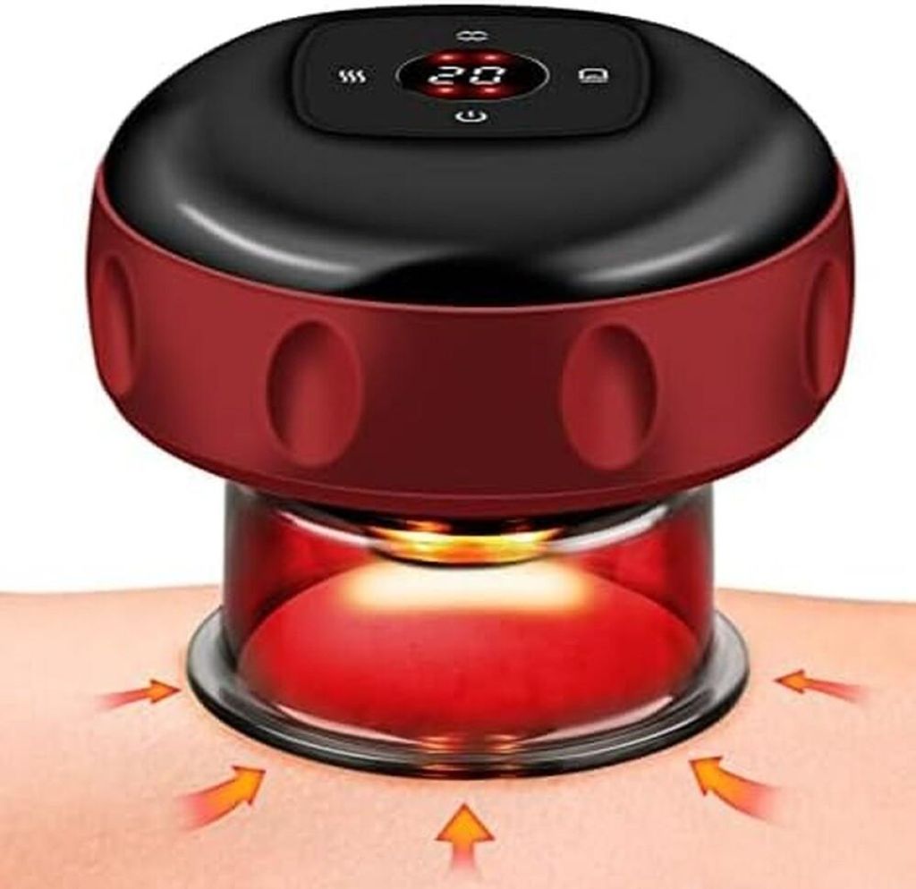 Elektrisches Schröpfgerät Schröpftherapie Guasha Schröpfmassage Vibration Wiederaufladbar Schröpfgerät Massagegerät, 12 Stufen Schröpfmassage