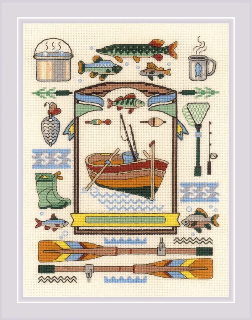 Schema Punto Croce Riolis Good Catch - Quadro Ricamo Fai-da-te