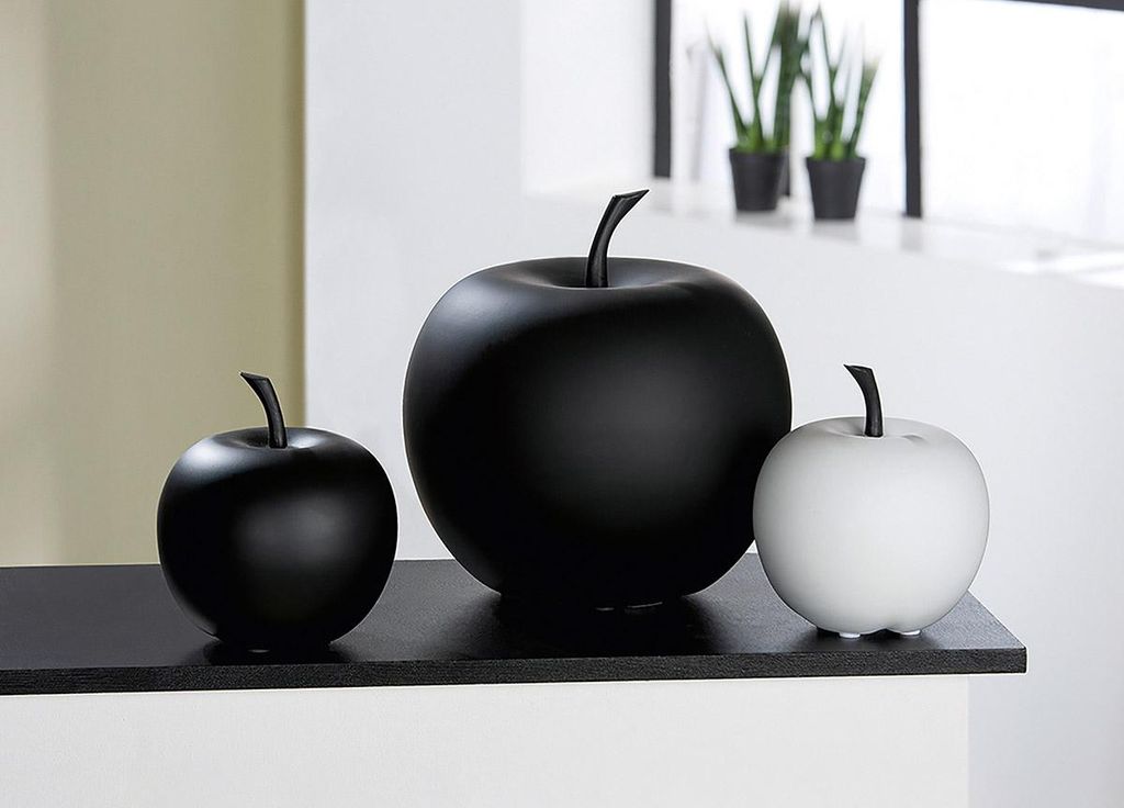 Gilde Apfel "Portofino" matt weiß H: 17 cm Ø 16 cm 32052 Produktbild 