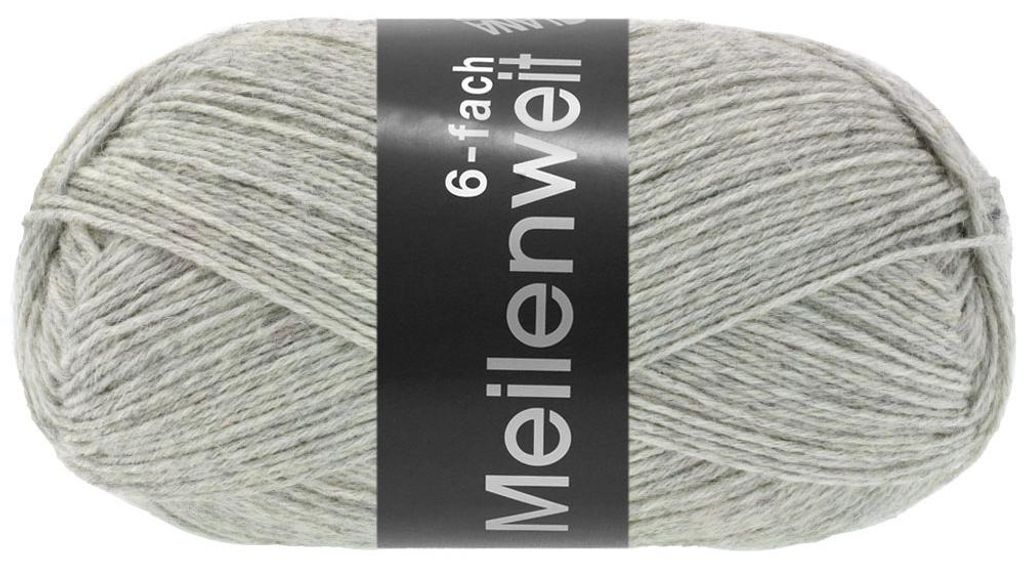 Lana Grossa - Meilenweit 6-fach 150g Melange 9244 hellgrau Produktbild 
