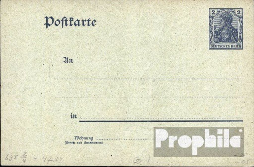 Belege Ganzsachen Deutsches Reich 1902 P63X Amtliche Postkarte un Germania
