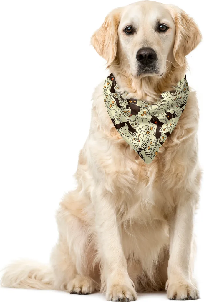 Accessorio Gatto ABAKUHAUS Bandana 55x55cm Design Sketch Giallo