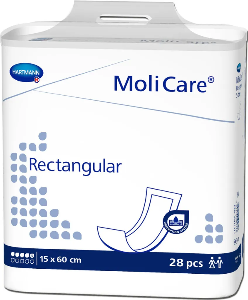 Assorbenti Hartmann MoliCare Rectangular 5 Gocce 28pz | Protezione e Delicatezza