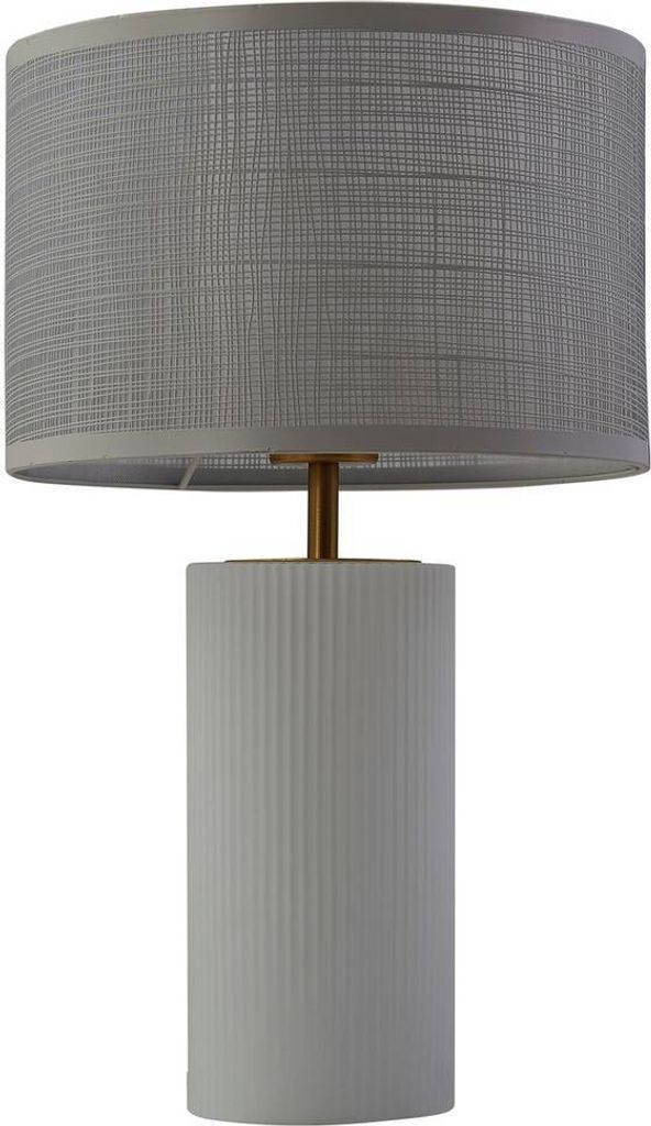 Lindby Tischleuchte Sorscha, weiß, Eisen, Ø 26 cm