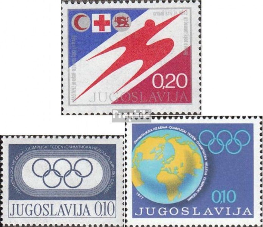 Briefmarken Jugoslawien 1976 Mi Z51,Z52,Z58 (kompl. Ausg.) Produktbild 