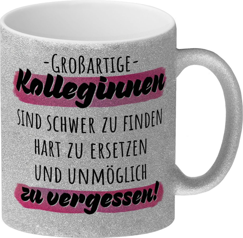Großartige Kolleginnen sind schwer zu finden Glitzer-Kaffeebecher