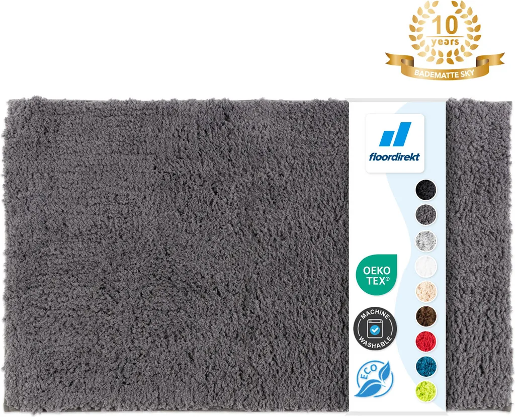 Tappeto Bagno Antiscivolo Grigio Scuro Sky 80x150 | Asciugatura Rapida