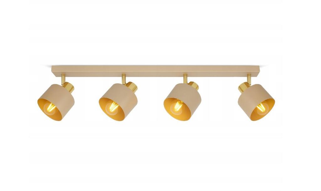 LUXOLAR - LED Deckenleuchte 4-flammig Beige/Gold E27 60W - Produktbild 