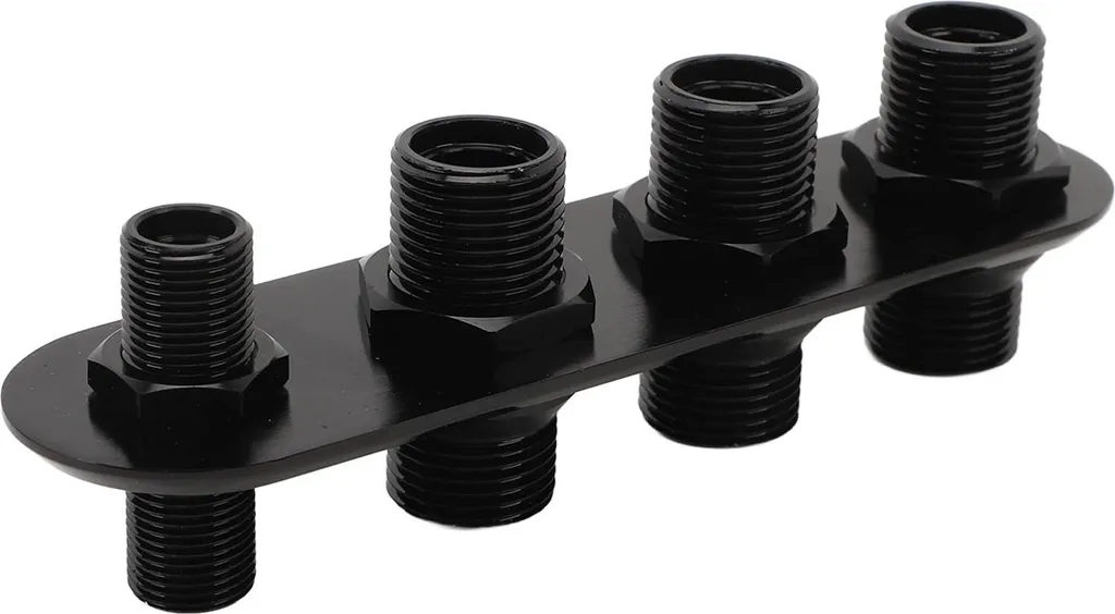 Raccord de Climatisation pour Hot Rod AC-Schott 4 Ports Aluminium Noir