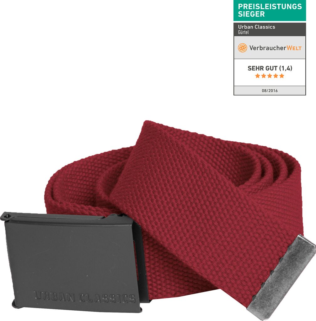 Pánský opasek Urban Classics Canvas Belts burgundy - UNI Obrázek produktu 