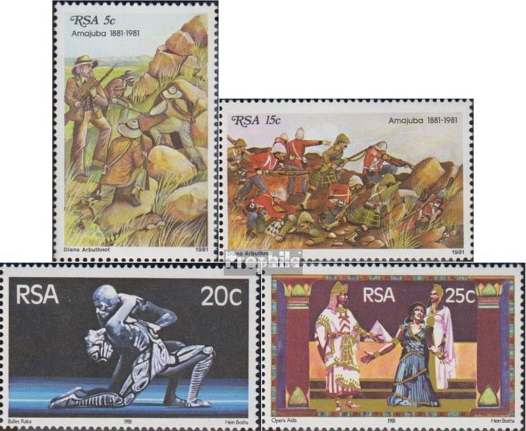 Briefmarken Südafrika 1981 Mi 581-582,583-584 (kompl.Ausg.) postfrisch Schlacht bei Amajuba