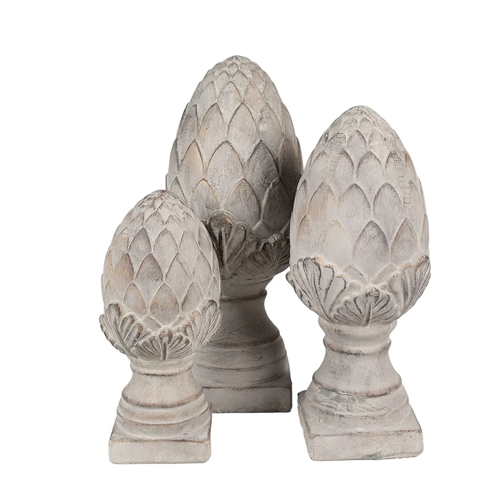 Décoration de Table Pomme de Pin Grise Céramique pour Intérieur Chic