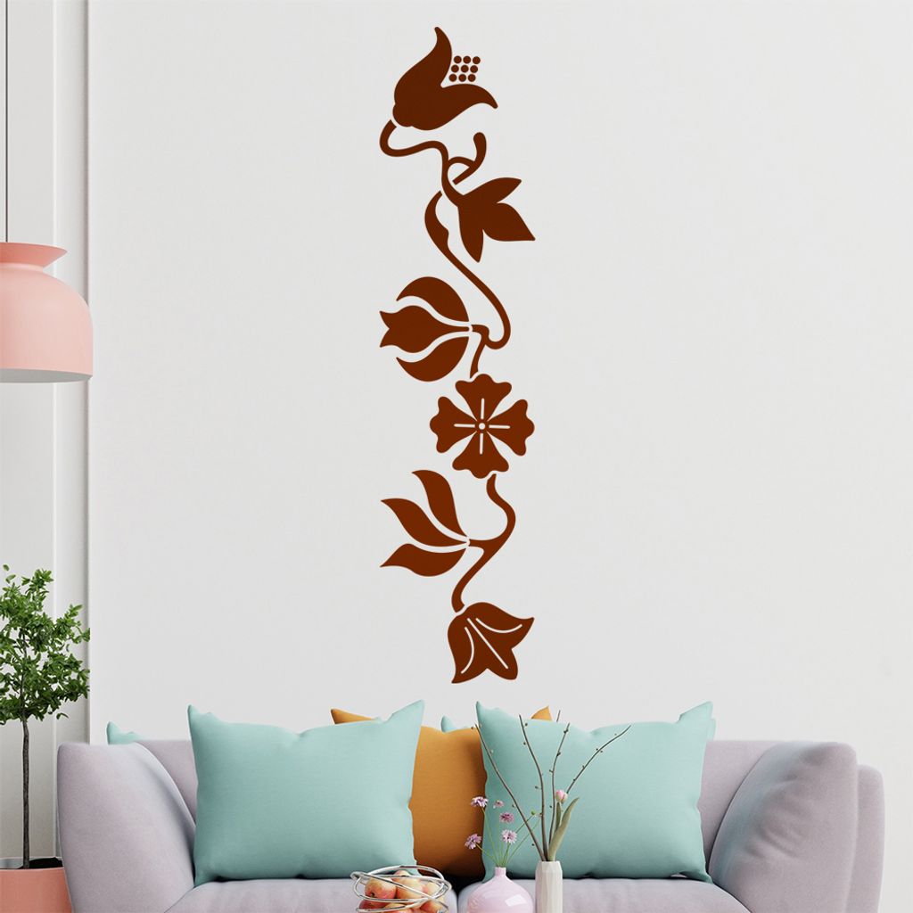 große Blüten und Blätter Wandtattoo in 6 Größen - Wandaufkleber Wall Sticker - Dekoration, Küche, Wohnzimmer, Schlafzimmer, Badezimmer