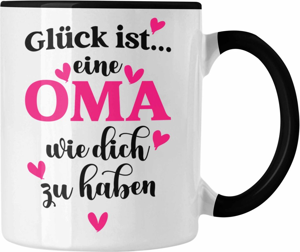 Trendation - Oma Tasse mit Spruch Geschenk von Enkel für Beste Oma Muttertag Geburtstagsgeschenk (Schwarz)