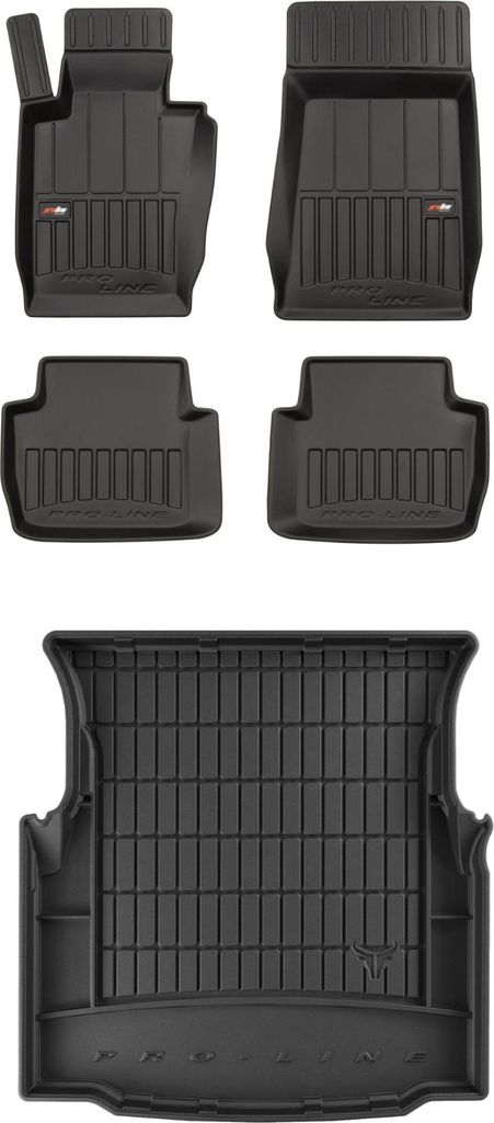 FROGUM Gummimatten Auto Fußmatten + Kofferraummatte für BMW 3er E46 1998-2005