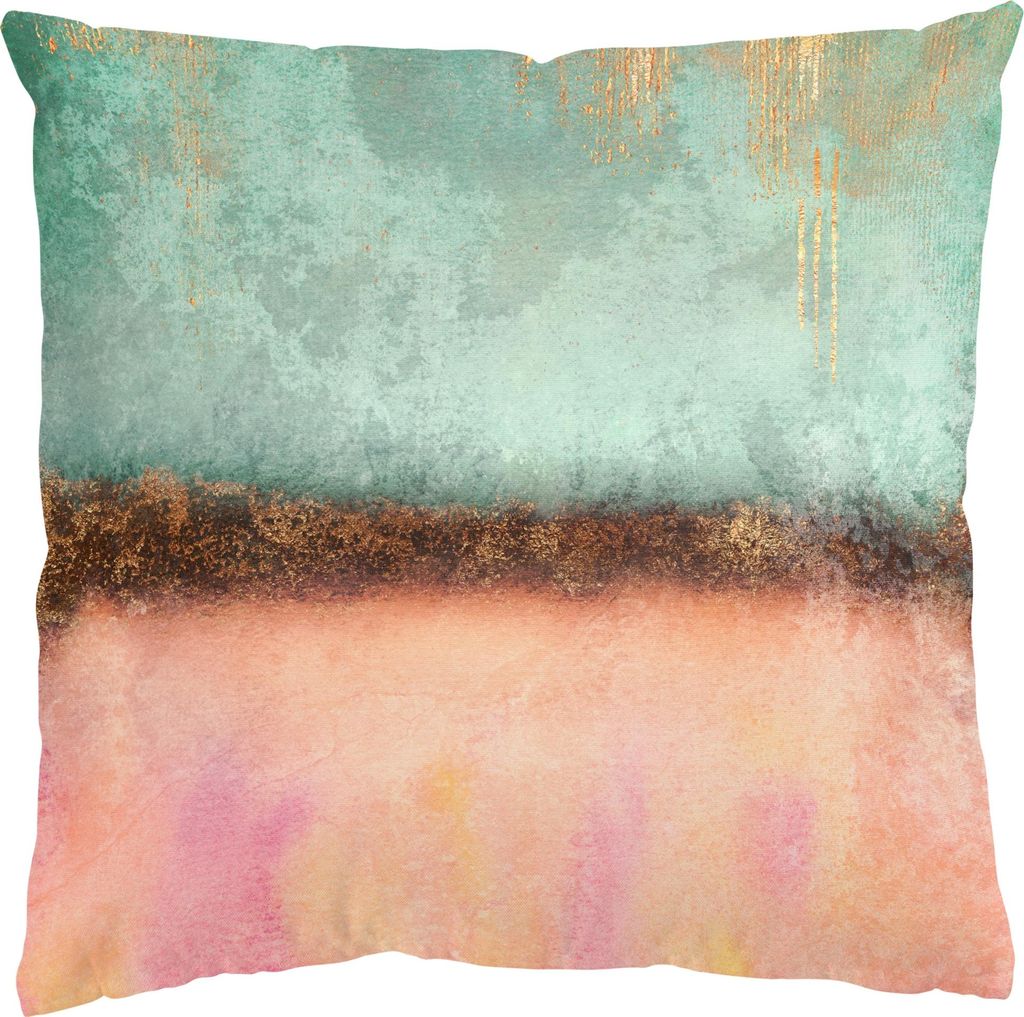 Dekokissen Muster drinnen / Indoor Zierkissen Canvas waschbar Design orange Abstrakt Sofakissen ohne Füllung