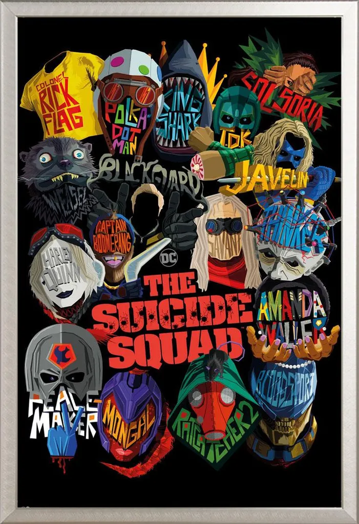 Arredamento Cinema: Poster The Suicide Squad Icone Cornice Alluminio