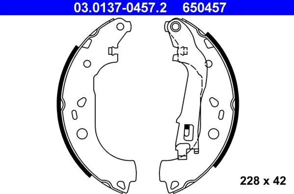 ATE 03.0137-0457.2 Jeu de mâchoires de frein OE 77362756 pour Doblo