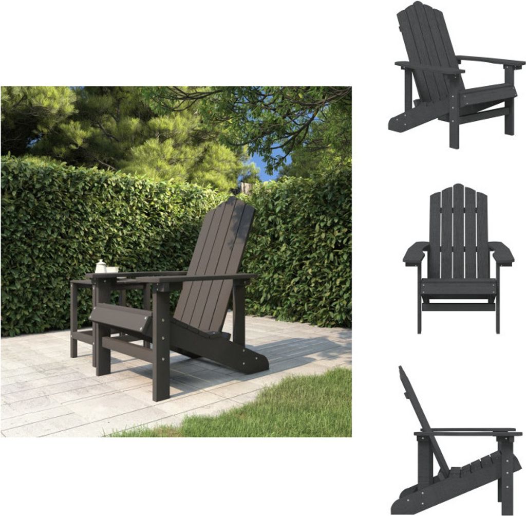 vidaXL Adirondack-Gartenstuhl HDPE Anthrazit - Gartenstühle
