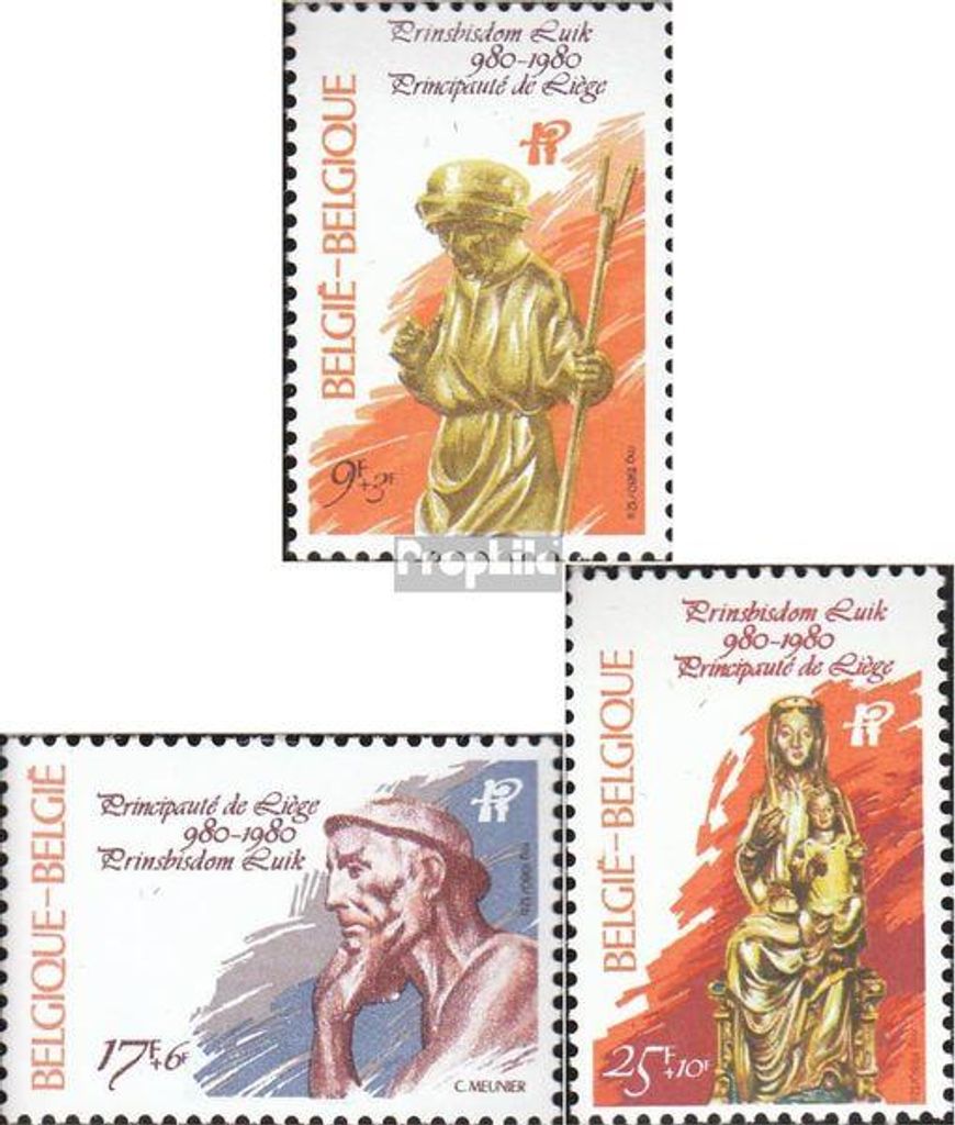 Briefmarken Belgien 1980 Mi 2039-2041 (kompl.Ausg.) gestempelt 1000 J. Fürstbistum Lüttich