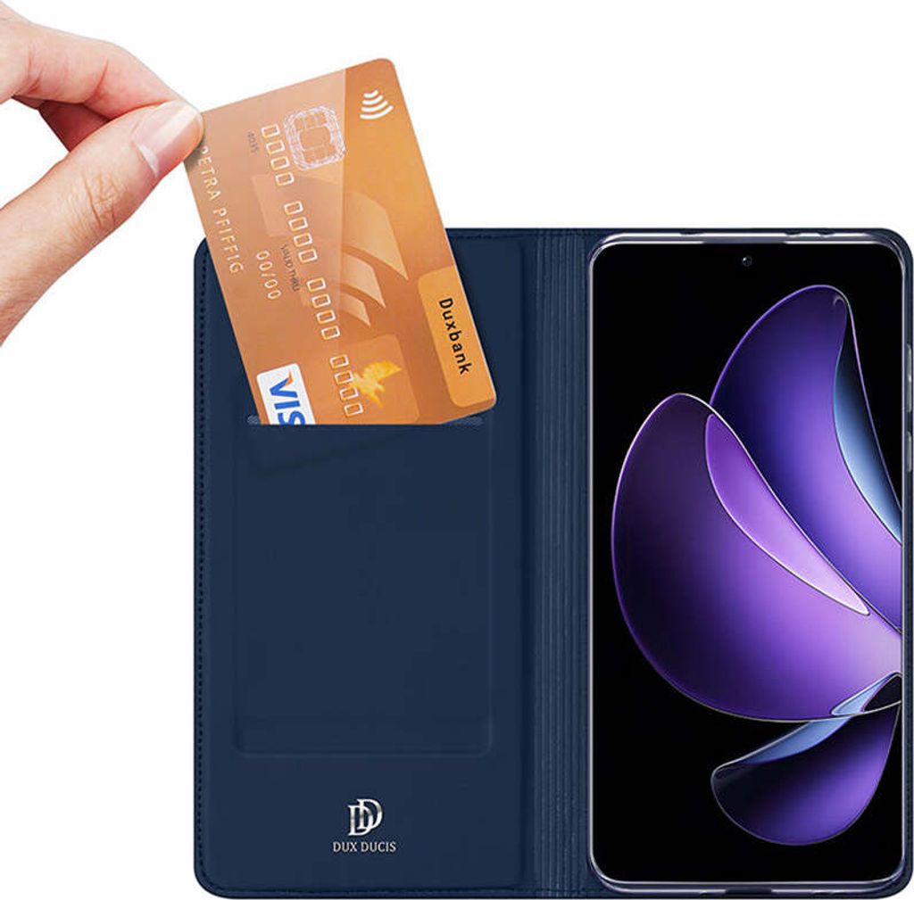 Handyhülle mit Klappe für Oppo Reno 13, Dux Ducis Skin Pro, Dunkelblau