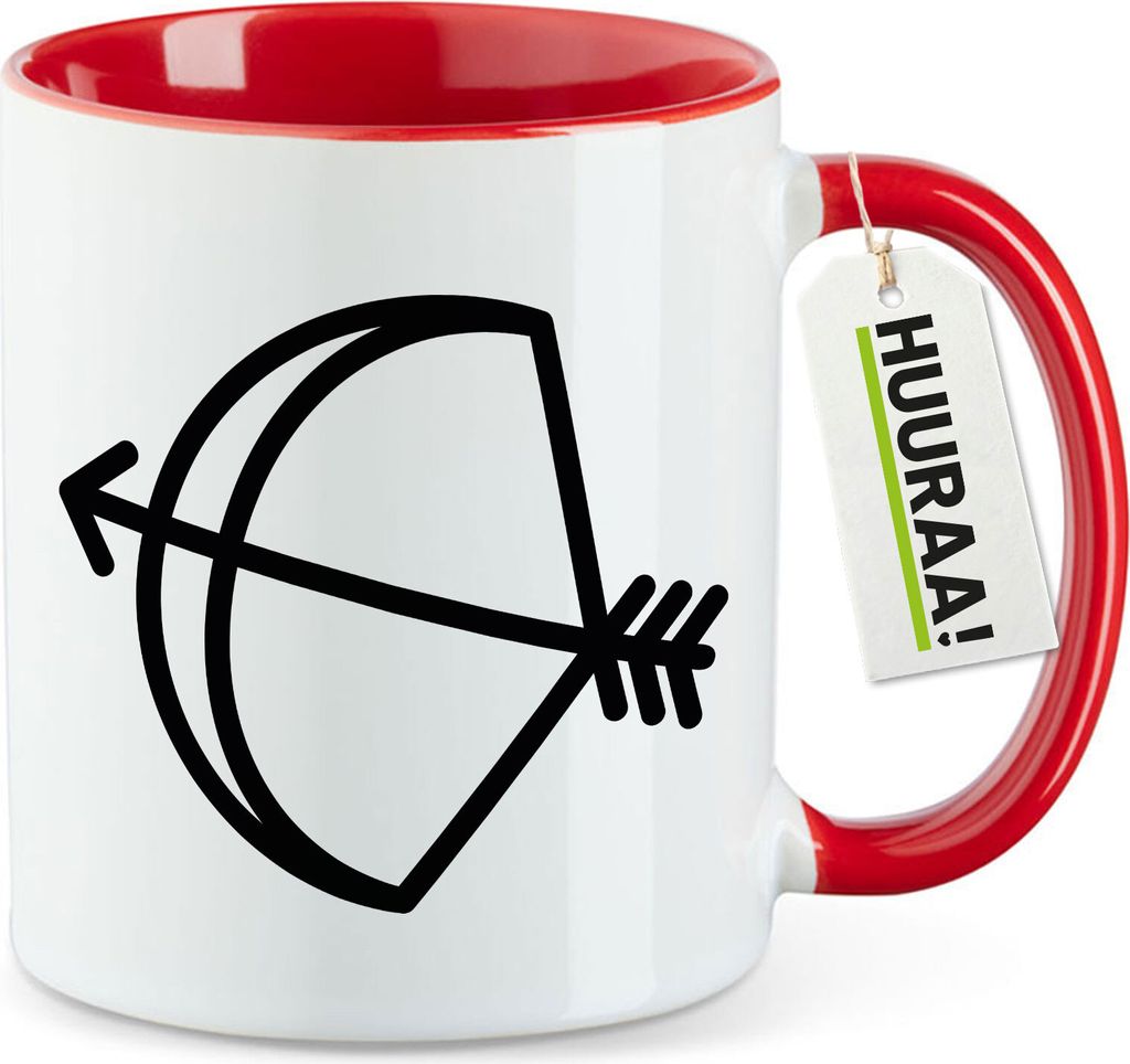 Huuraa Kaffeetasse Schütze Sternzeichen Symbol 330ml Rot Keramik Kaffeebecher Geschenkidee