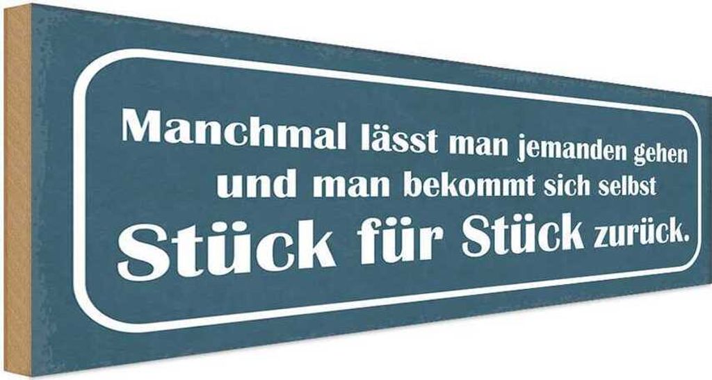 vianmo Holzschild 10x27 cm manchmal lässt jemanden gehen Dekoration