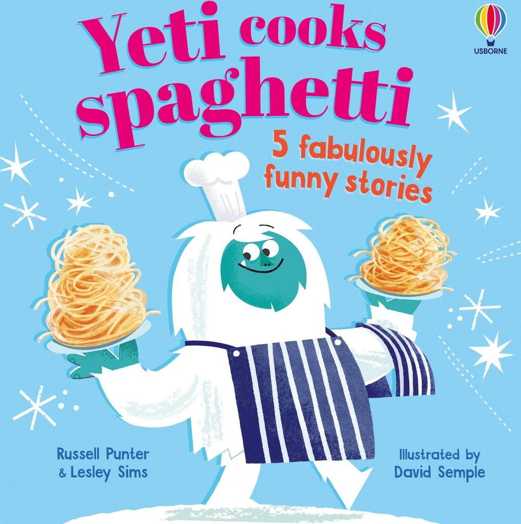 Yeti cooks spaghetti