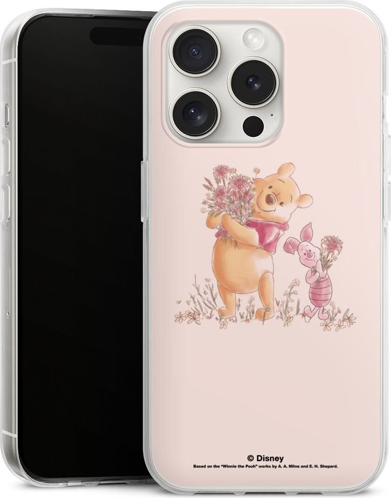 DeinDesign Handyhülle für Apple iPhone 15 Pro Silikon Hülle Case Smartphone Schutzhülle Disney Offizielles Lizenzprodukt Winnie Puuh Ferkel