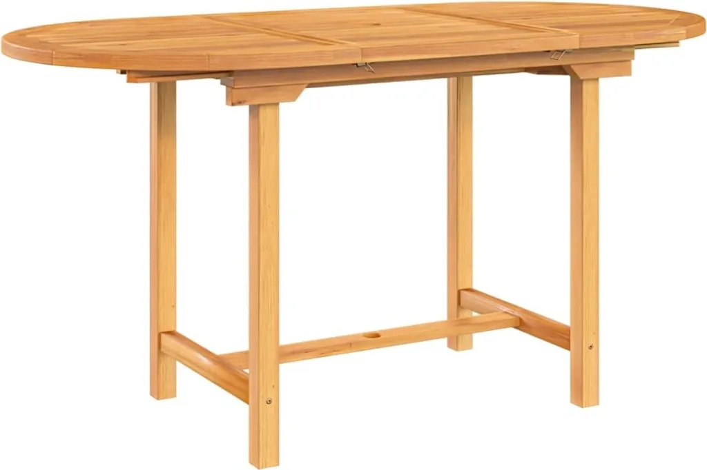 Table extensible en teck massif 160 cm résistante aux intempéries extérieures