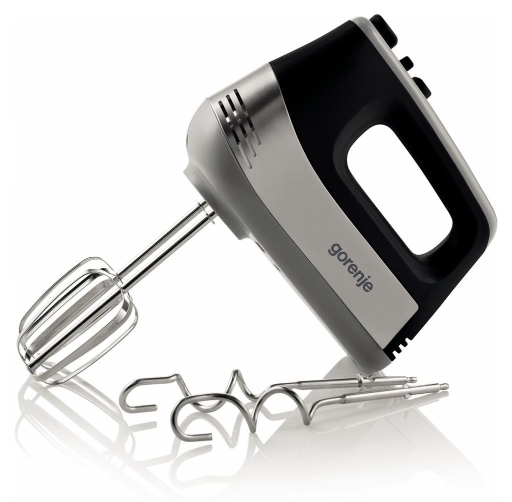 A GORENJE hand mixer with its accessories is shown against a white background.