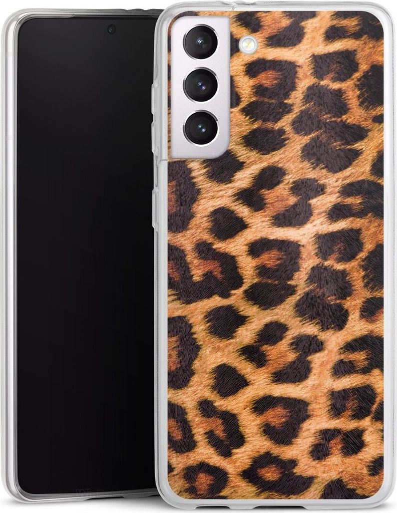 DeinDesign Slim Hülle für Samsung Galaxy S21 5G Silikon Case Ultra Dünn Handyhülle Animalprint Fell Leopard