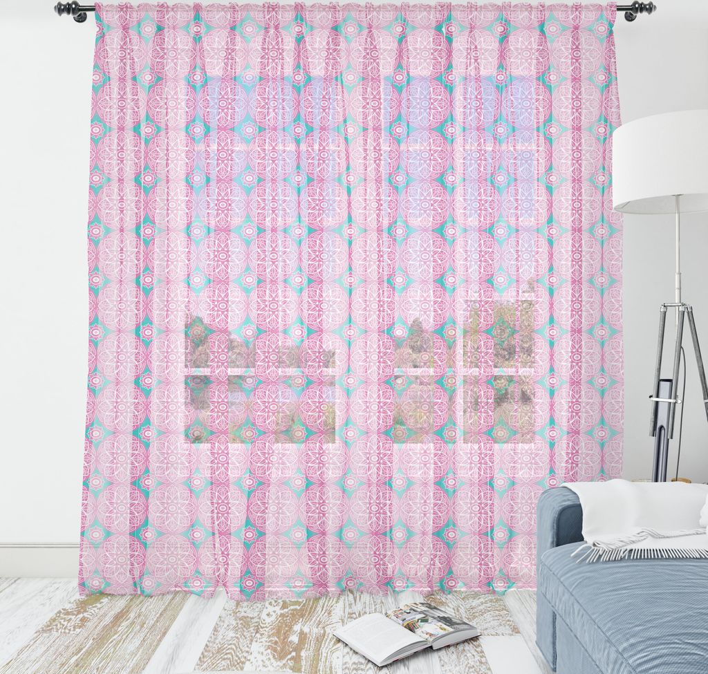 ABAKUHAUS Abstrakt Wandteppich, Oriental Muster der Runde Tribal Motive Blumen und Zierpflanzen, Wohnzimmer Schlafzimmer seidiges Satin Wandtuch, 2...