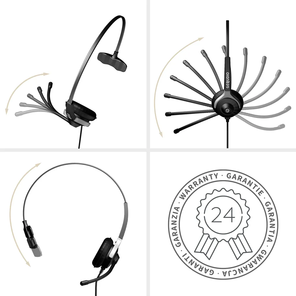 Casque Téléphonique 1 Oreille RJ9 compatible avec Poste Cisco Pro
