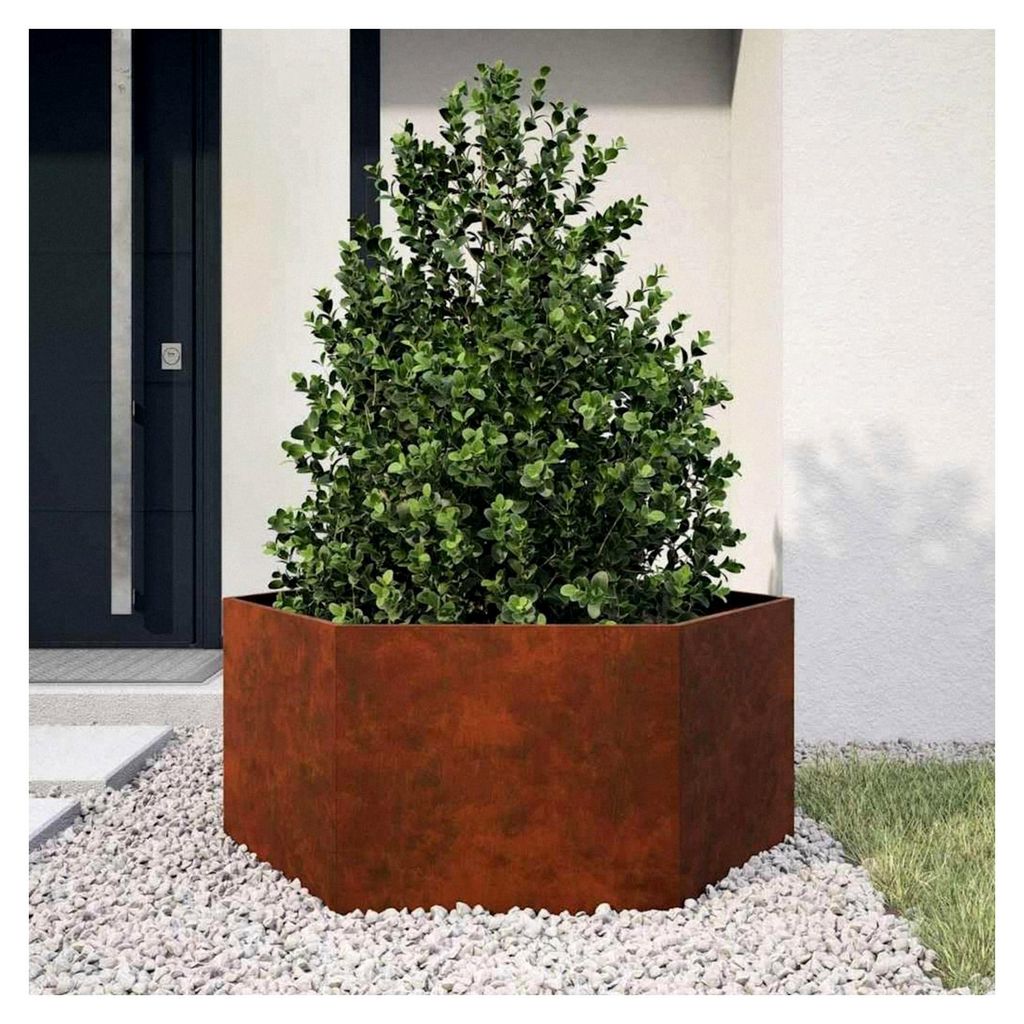 Rostfreie Pflanzkästen, 90 x 90 x 45 cm, Cortenstahl, Hochbeet, Pflanzkübel für Blumen, Sukkulenten, Terrasse, Balkon