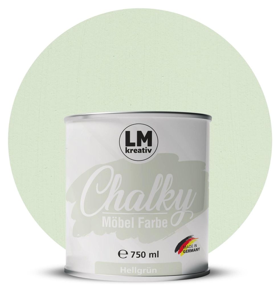 LM-Kreativ Chalky Möbelfarbe 750 ml, Hellgrün – deckende Produktbild 
