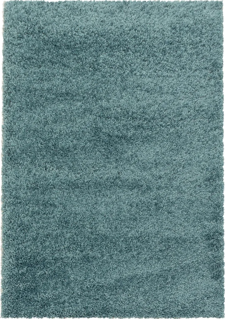 Tapis Shaggy Teppium Bleu 160x230 cm à Poils Longs Doux et Moelleux