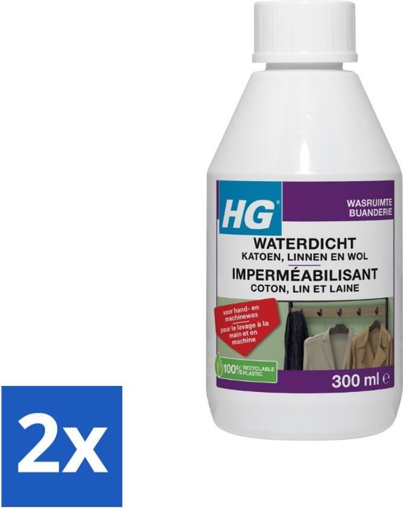 HG Imprägniermittel Baumwolle für Leinen, Wolle & Mischtextilien 300 ml - Vorteilspack - 2 Stücke