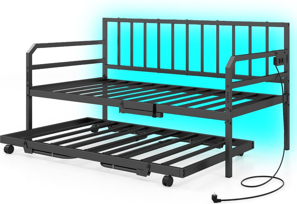 COSTWAY Łóżko dzienne 90 x 200 cm, rozkładana sofa z Zdjęcie produktu 