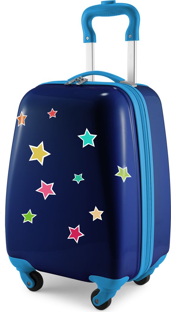 HAUPTSTADTKOFFER - For Kids - Kinderkoffer mit Rollen, kleiner Trolley reflektierende Sterne Sticker, Geschenke für Kinder, Kindertrolley 24 L,Dun...